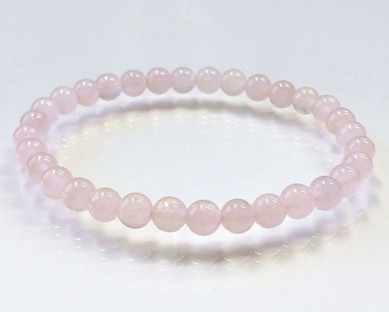 Rose Quartz GEMSTONE BRACELET 6mm 7.5 (image for) Rose Quartz GEMSTONE BRACELET 6mm 7.5