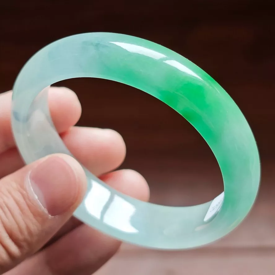 59mm Burma Natural Emerald Icy Green Jade Jadeite Bracelets Jade (image for) 59mm Burma Natural Emerald Icy Green Jade Jadeite Bracelets Jade